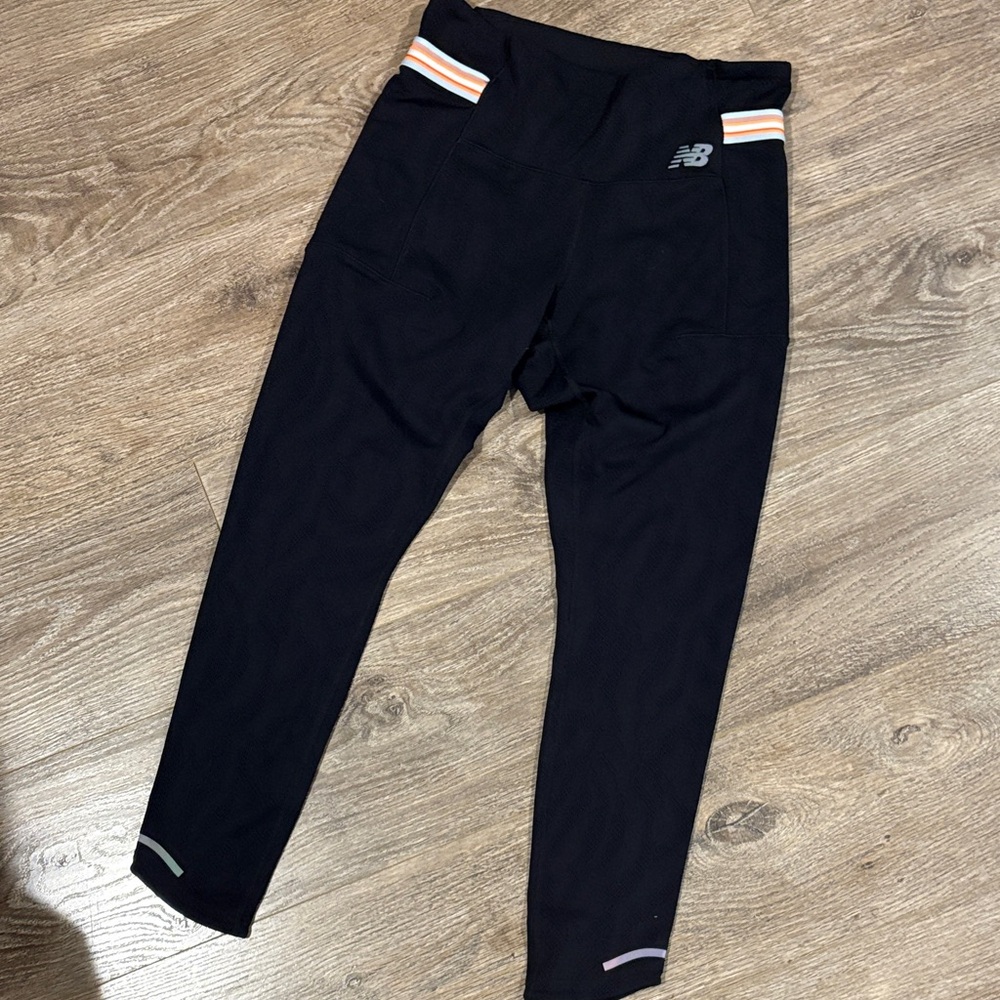 New Balance Womens Mesh Jacquard Black Leggings
